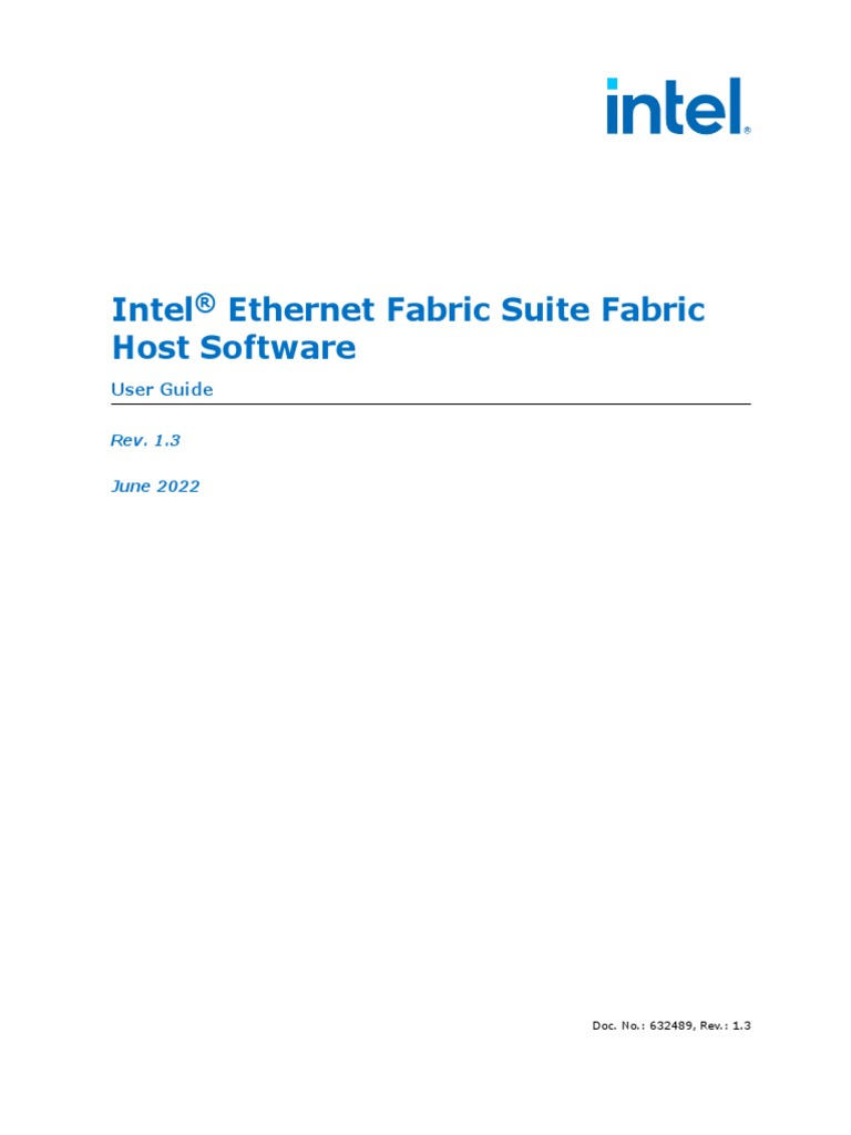 Intel Fabric Host Software User Guide v1.3 PDF Message