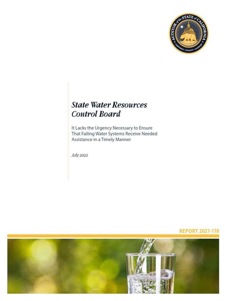 State Water Resources Control Board Report PDF Drinking Water Water