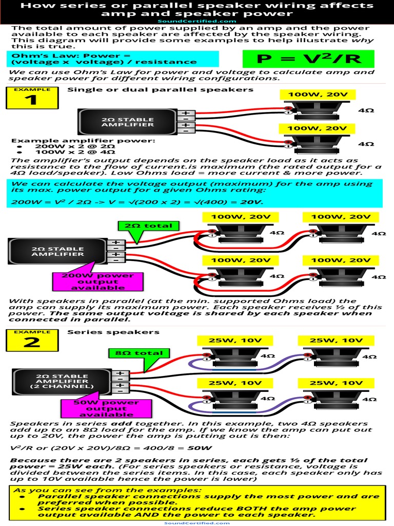 how-series-parallel-speaker-wiring-affects-power-diagram | PDF