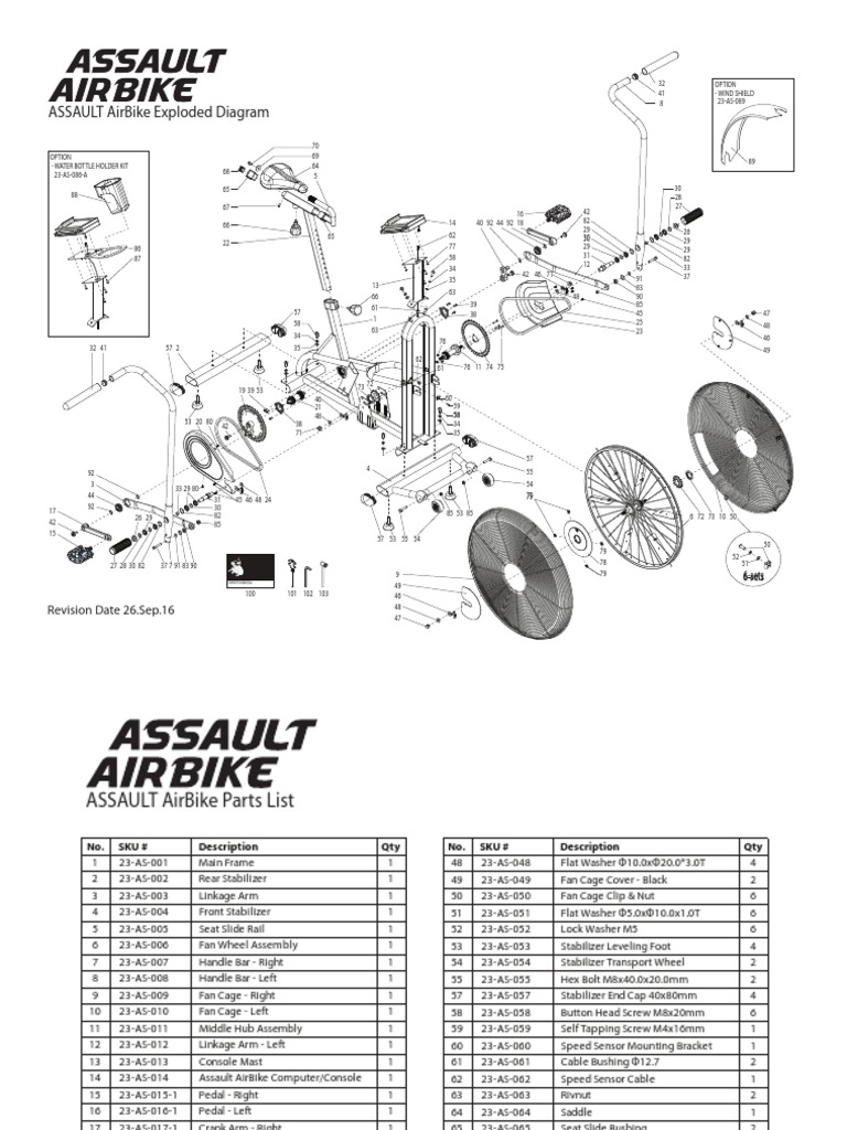 Assault Airbike Exploded Diagram Revision Date 26.sep.16 PDF Screw