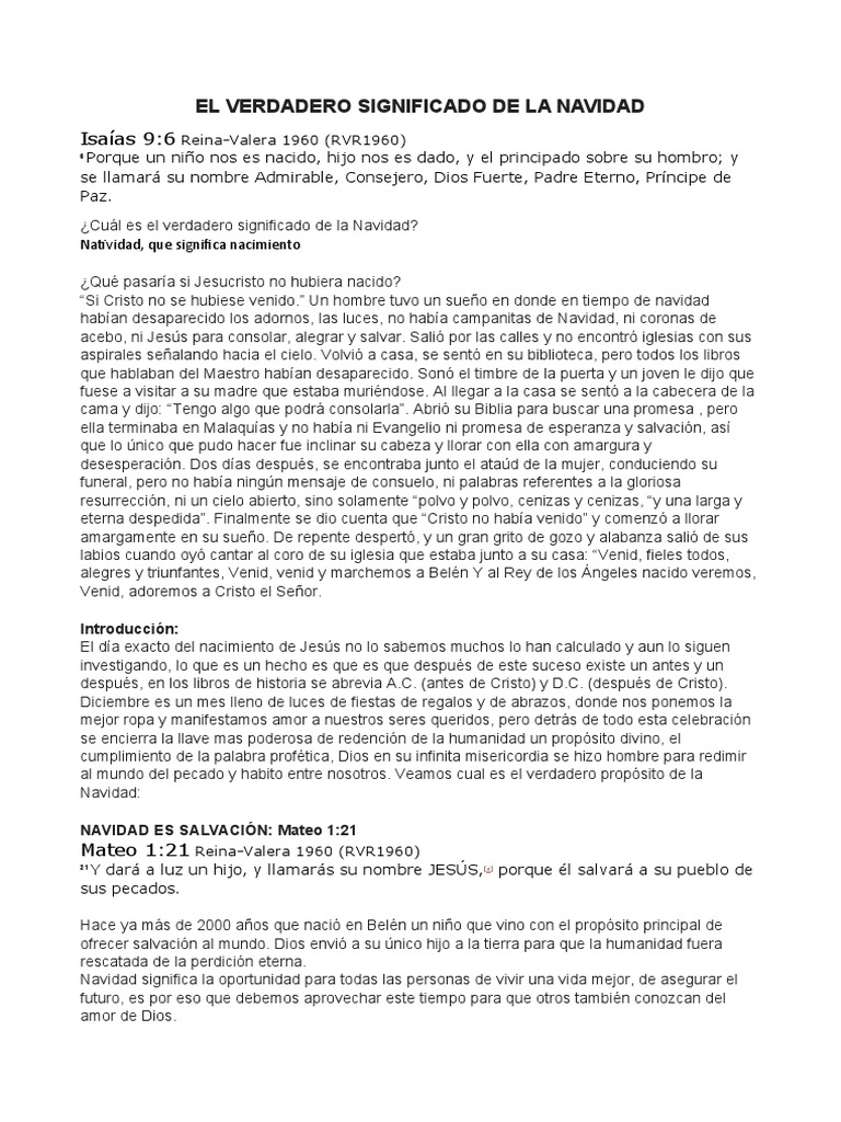 El Verdadero Significado de la Navidad | PDF | Jesús | Navidad