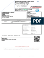 Tiquete Electrónico: Proindsa Proveedores Industriales Sa