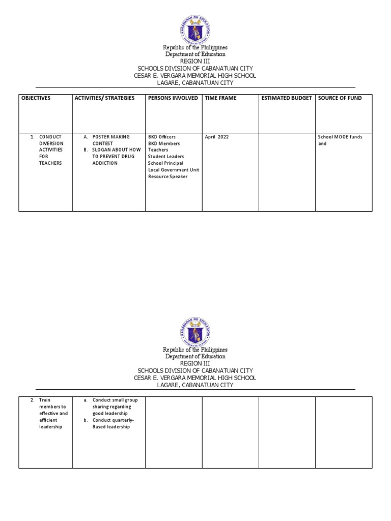BKD Action Plan | PDF