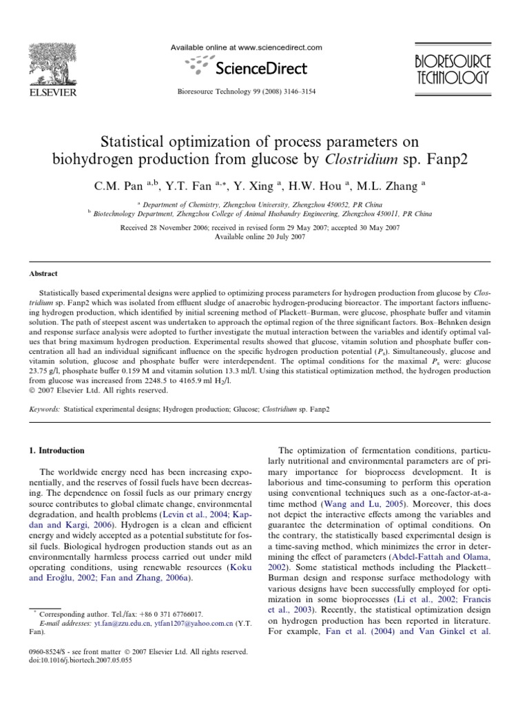 Optimizacion Bioproc Clostridium PDF Gas Chromatography Buffer