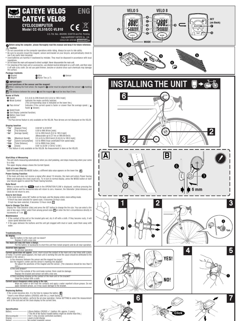 cateye velo wireless plus manual