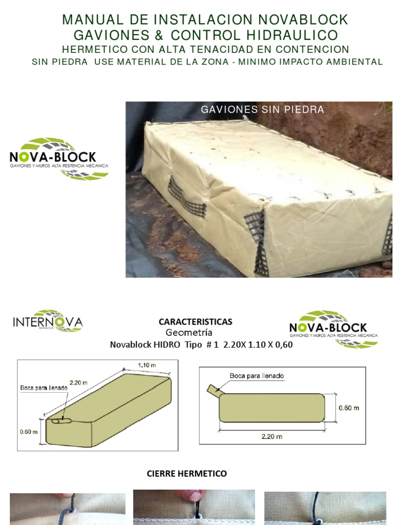 Instalación de Gaviones Novablock | PDF | Ingeniero civil | Materiales