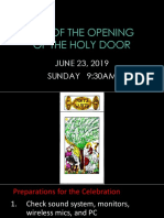 Rite of The Opening of The Holy Door: JUNE 23, 2019 Sunday 9:30am
