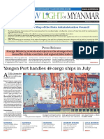 Yangon Port Handles 49 Cargo Ships in July: Five-Point Road Map of The State Administration Council