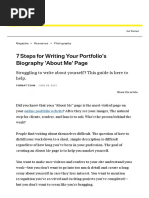 7 Steps For Writing Your Portfolio's Biography 'About Me' Page