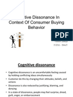 Cognitive Dissonance in Context of Consumer Buying Behaviour