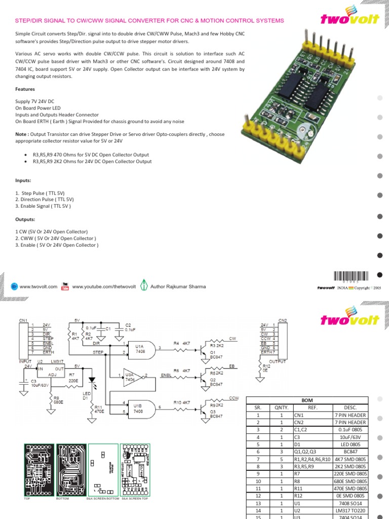 Step/Dir Signal To CW/CWW Signal Converter For CNC & Motion Control ...