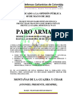 Paro armado en La Guajira y Cesar del 06 al 08 de mayo