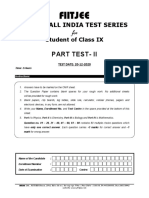 Part Test-Ii: Junior All India Test Series