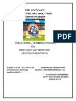 Vocational Training Project On HHP Loco Alternator: Diesel Loco Shed West Central Railway, Itarsi Madhya Pradesh