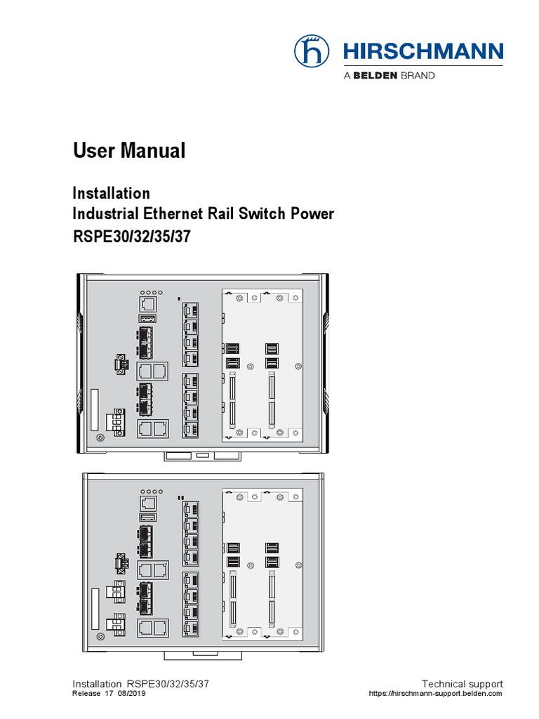 User Manual: Installation Industrial Ethernet Rail Switch Power RSPE30 ...