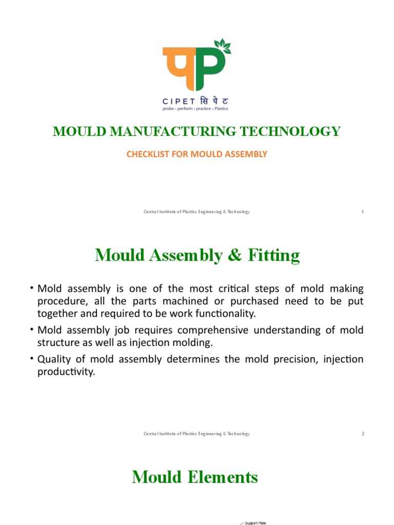 Mould Assembly Checklist for Quality Control | PDF | Equipment ...