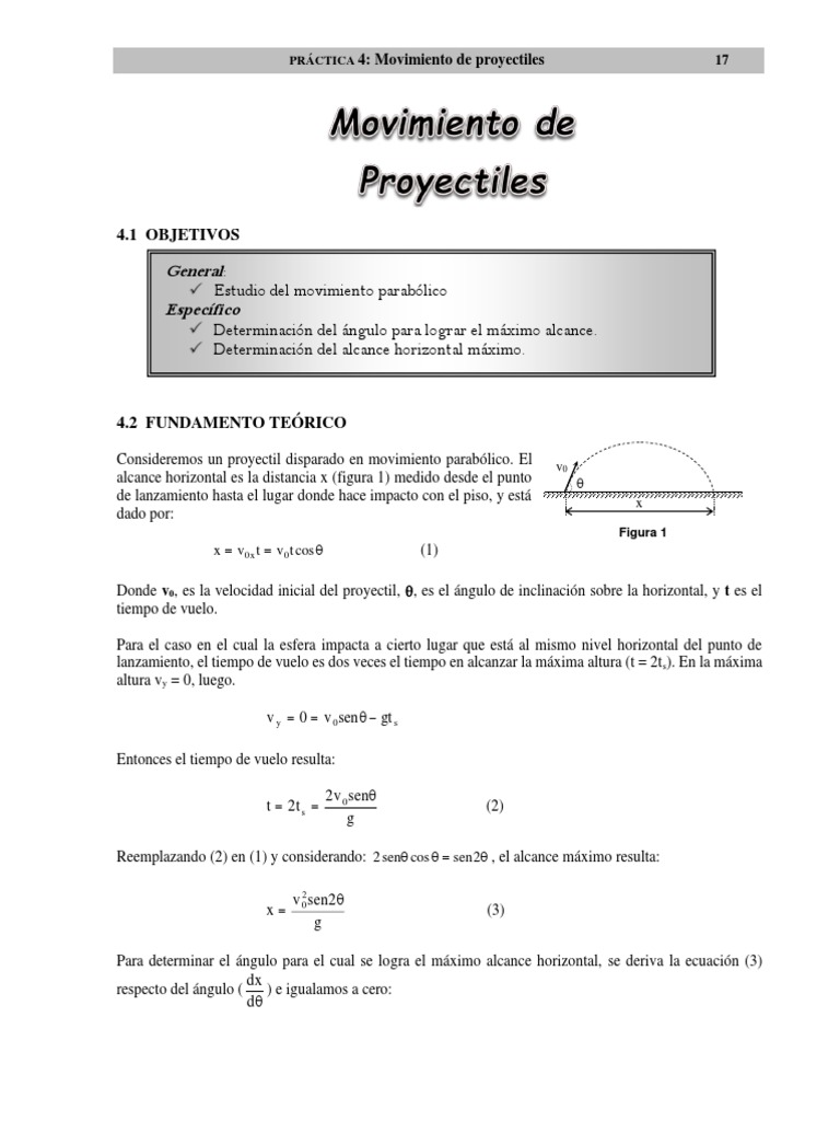 Mov. de Proyectiles PDF Velocidad Proyectiles