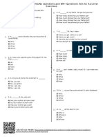 How To Make Questions Test: Yes/No & WH- Questions A1 A2 Level