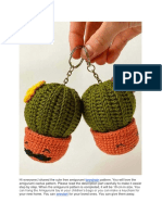 Crochet Cactus Keychain Amigurumi Free Pattern