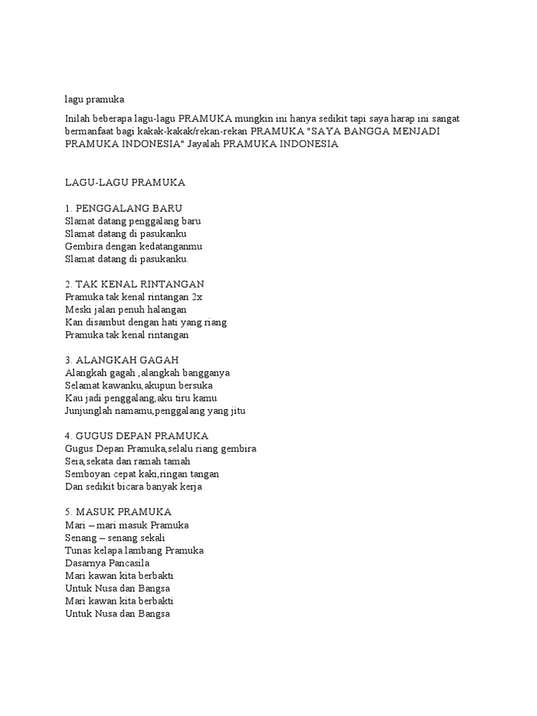 Lagu Pramuka PDF