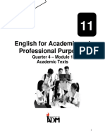 English For Academic and Professional Purposes: Quarter 4 - Module 1 Academic Texts