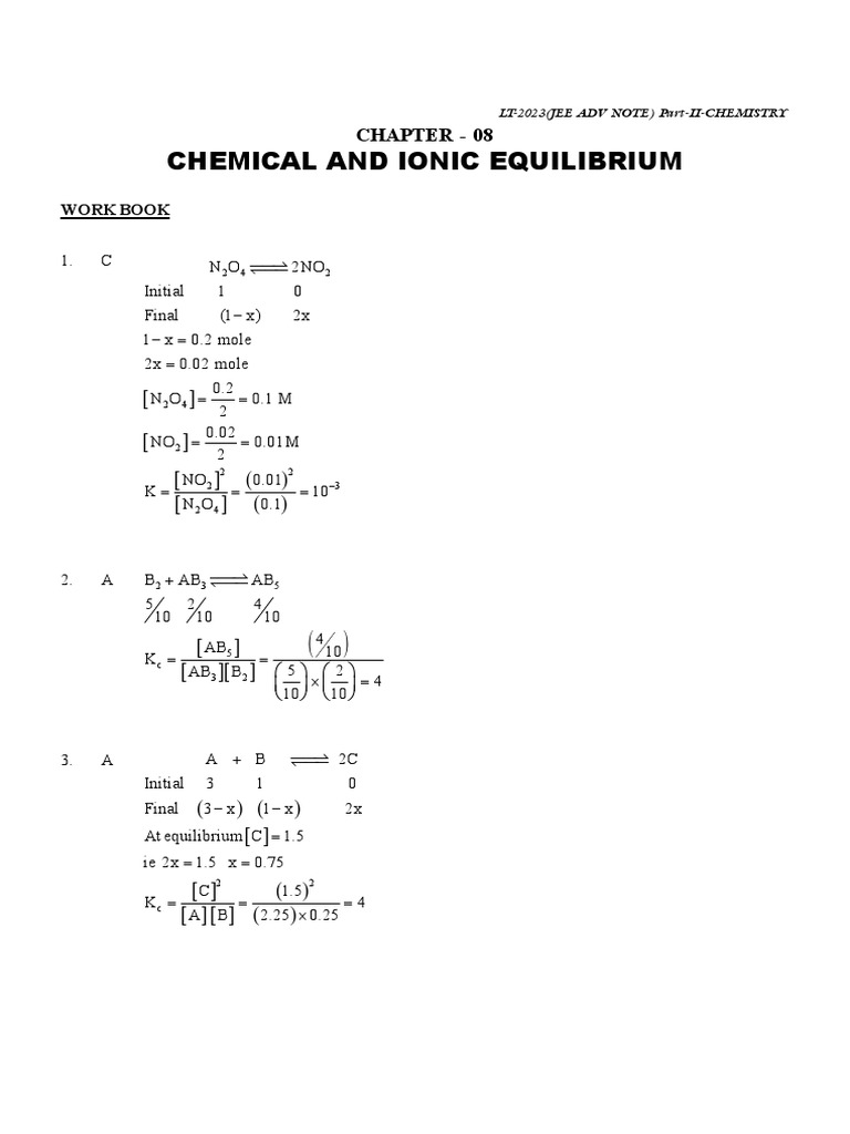 Ionic Equilibrium JEE Notes | PDF | Analysis | Applied And ...