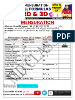 Mensuration 2D & 3D Formulas