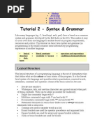 Tutorial 2 - Syntax & Grammar: Lexical Structure