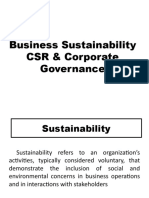 Business Sustainability CSR & Corporate Governance