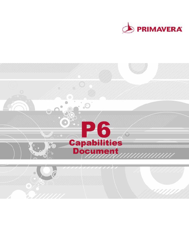 Primavera P6 Capabilities | PDF | Databases | Project Management