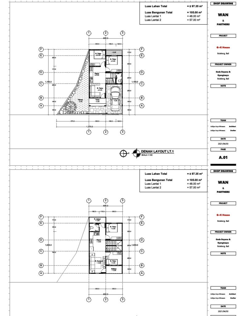 G+K House Shop Drawing Layouts | PDF | Technical Drawing | Design