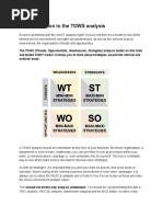 An Introduction To The TOWS Analysis