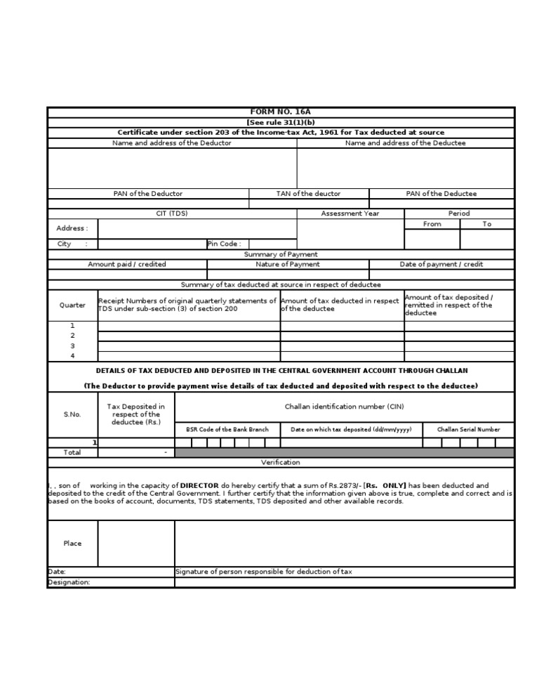 TDS Certificate Format and Details | PDF | Finance & Money Management