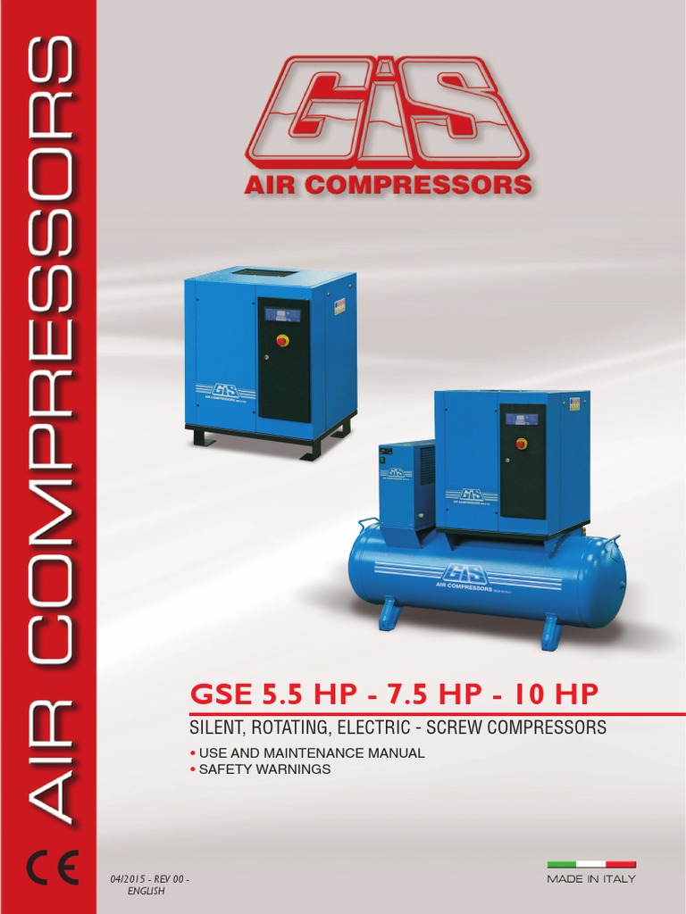 GSE 5.5 HP 7.5 HP 10 HP Silent, Rotating, Electric Screw