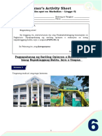 Learner's Activity Sheet: Pagpapahayag NG Sariling Opinyon o Reaksiyon Sa Isang Napakinggang Balita, Isyu o Usapan