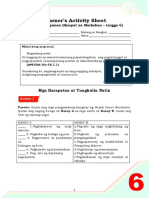 Learner's Activity Sheet: Araling Panlipunan (Ikaapat Na Markahan - Linggo 5)