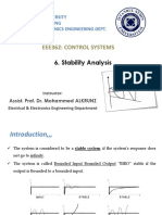 Eee362: Control Systems: 6. Stability Analysis