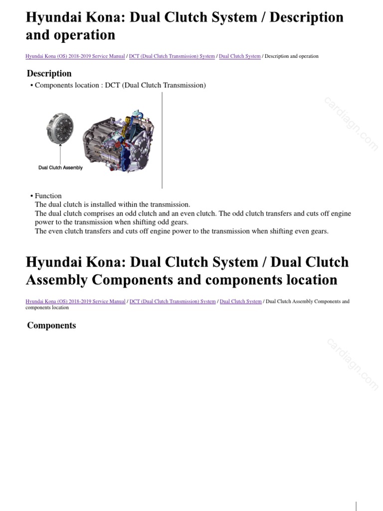 Dual Clutch System PDF Manual Transmission Clutch