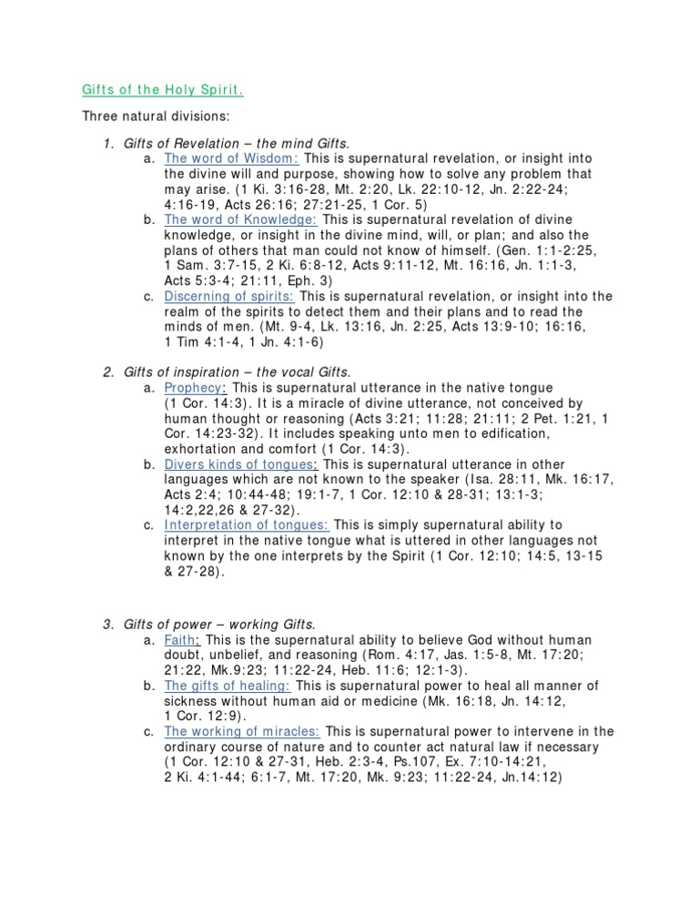 Understanding the Gifts of the Holy Spirit | PDF