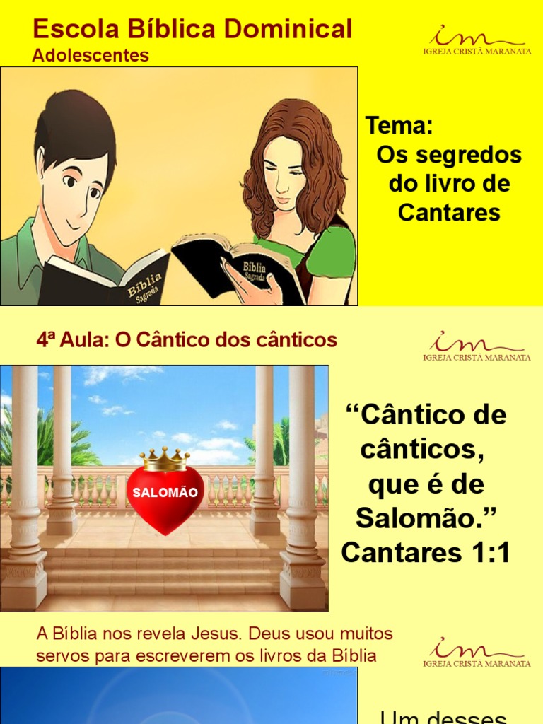 4a Aula Slides ADO Os Segredos Do Livro de Cantares O Cantico Dos Canticos Julho 2022