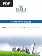 Download Earth Towne Allotment Letter by Earth Infrastructure Limited SN58455731 doc pdf