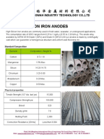 Tubular Silicon Iron Anodes Technical Data