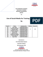 Use of Social Media For Training Purposes By: Icfai Business School (Ibs) Shankarapalli, Hyderabad, Telangana-501203