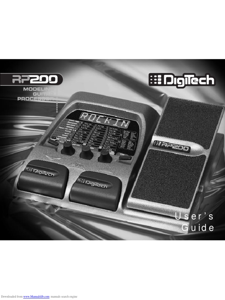 Digitech RP200 Modeling Guitar Processor Users Guide EN PDF