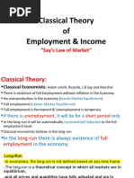 Classical Theory of Employment & Income: "Say's Law of Market"