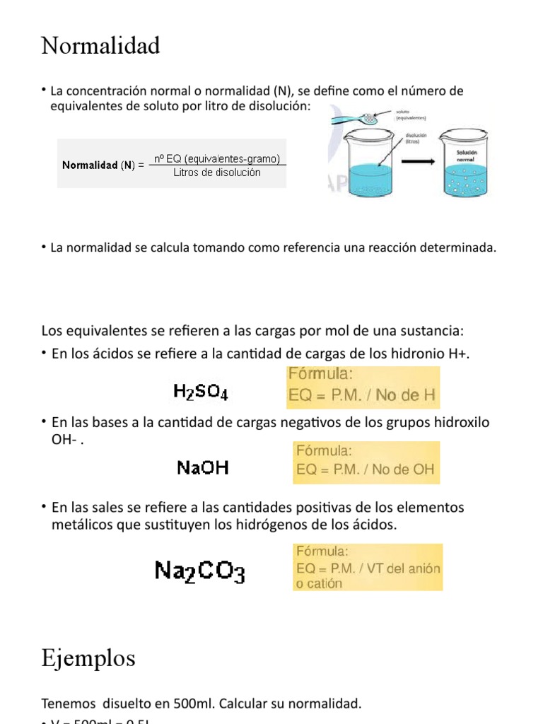 Normalidad y Formalidad | PDF | Concentración | Mole (Unidad)