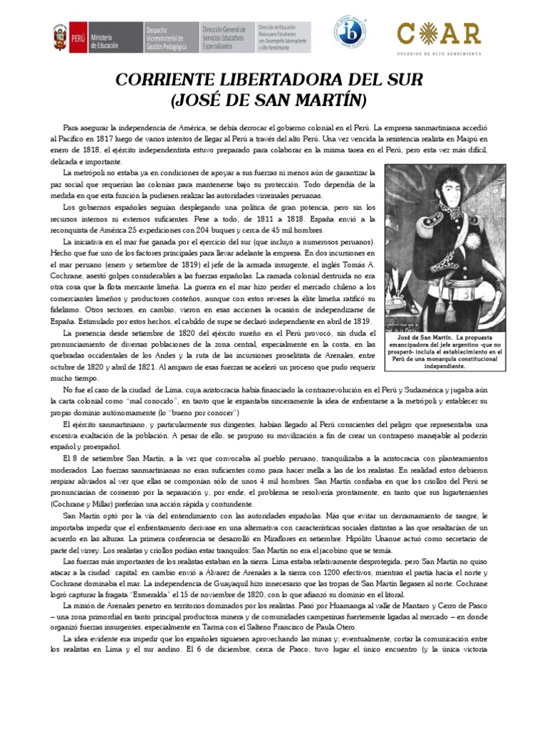 San Martín y la Independencia del Perú | PDF | Perú | Lima
