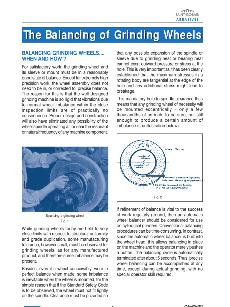Balancing of Grinding Wheels PDF Grinding (Abrasive Cutting