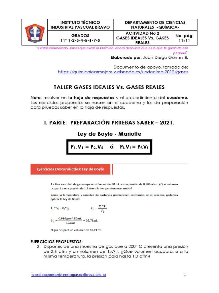 2 Guia de Aprendizaje Quimica Gases | PDF | Gases | Mole (Unidad)