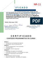 Certificado NR-11 Modelo